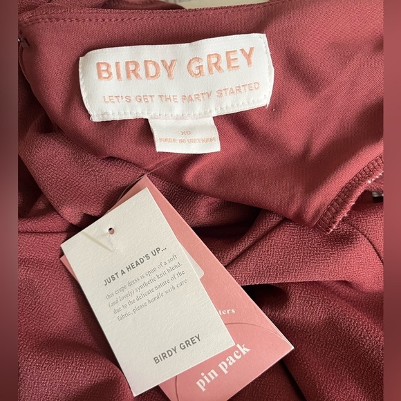 NWT Birdy Grey Hannah Empire Dress Rosewood XS with flutter sleeves prom formal - Picture 6 of 9